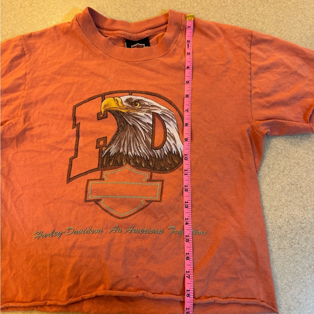 Harley-Davidson Orange Tee with Eagle Graphic - Picture 8 of 9